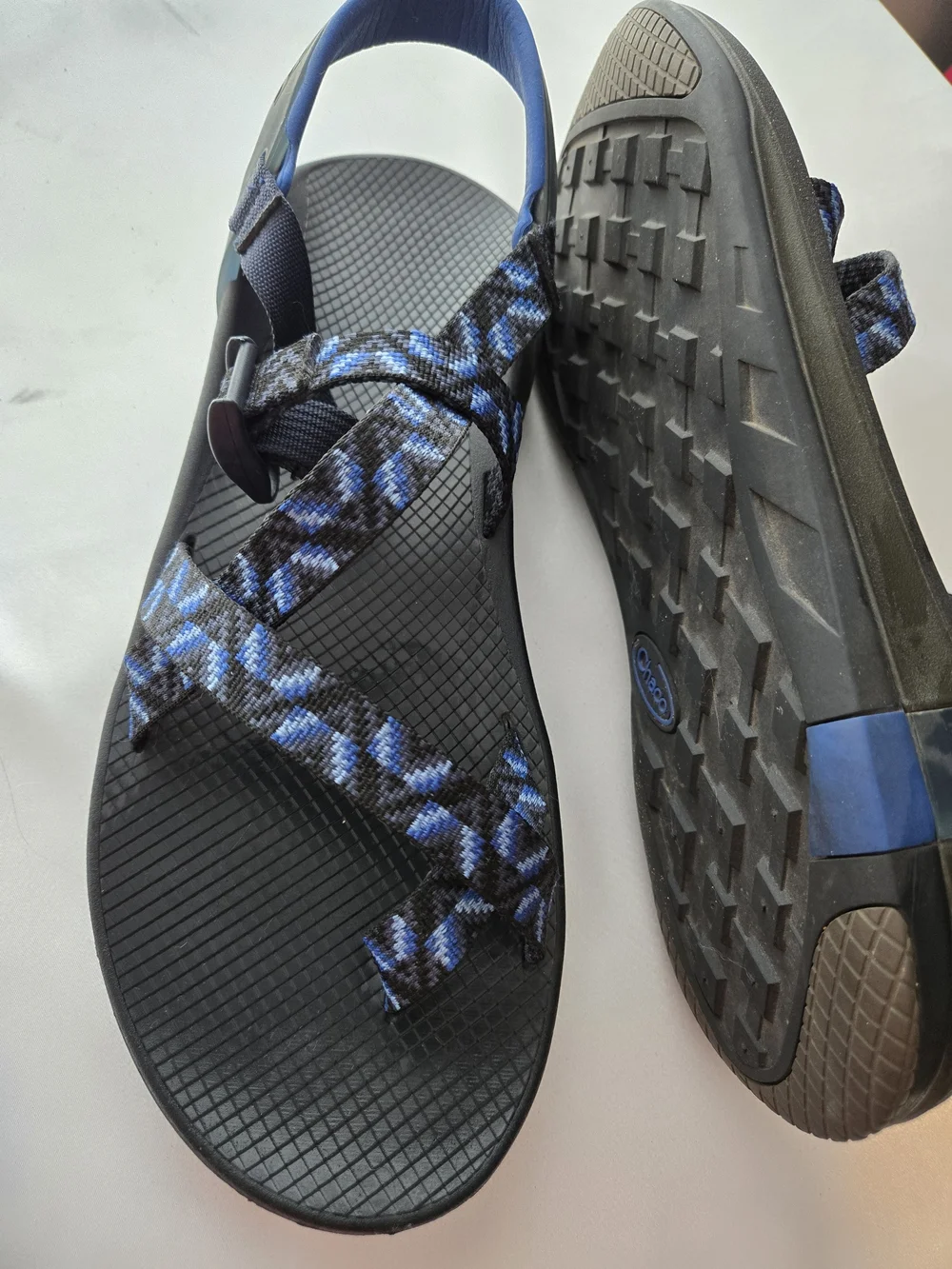Chaco Z/Cloud Sport Sandals Men Size 14 Chaco Men's Navy Patterned Strap Sandals
